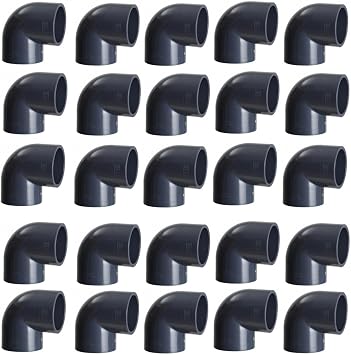 25 Pack ERA Sch 80 PVC 3/4 Inch 90 Degree Elbow, Socket, NSF Compliant, Schedule 80 PVC Fittings for Water Pipe, 140F Max Temperature, Durable Rigid Construction