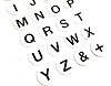 Small Alphabet A-Z Stickers, Black Letters on White 18mm 0.7 inch Round Circular Sticky Labels