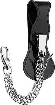 JAY-PEE USMC Officers Sword Frog Bundle Leather Saber Holder with Chrome Metal Chain for Ceremonial Sword