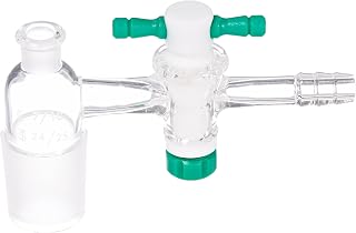 Chemglass CG-1049-J-24 Vacuum Adapter with 2mm PTFE Stopcock, 24/25 Standard Taper Inner Joint