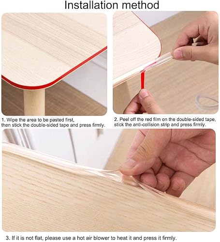 Miniatura 6 de Protectores de esquina a prueba de bebés, tira protectora de borde transparente con adhesivo fuerte precintado mejorado, para esquinas afiladas de