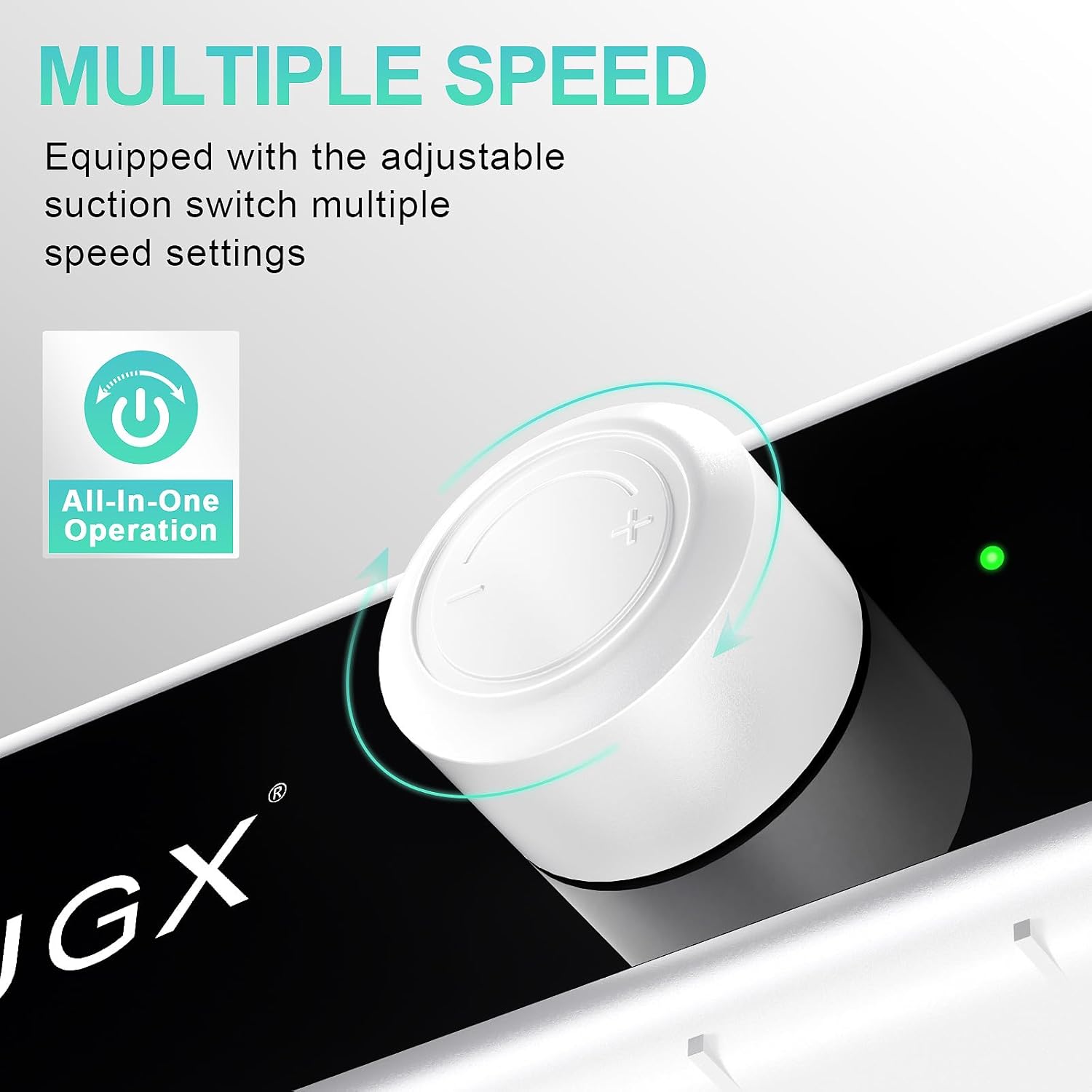 L'UGX Professional Nail Dust Collector, 6200RPM Nail Vacuum Dust Collector Nail Tech Fan Extractor Powerful Suction Machine for Acrylic Nail Polishing, Perfect for Home Salon Use