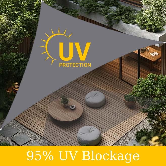 Toile ombrage extérieur triangulaire pour aménager une terrasse moderne