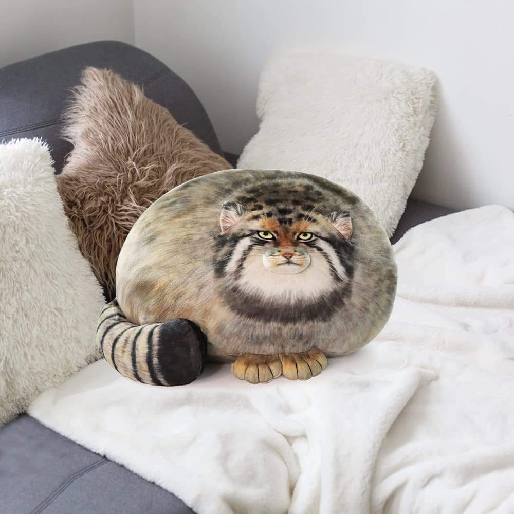 Maomoto Steppe Cat Plush, Cat Stuffed Animal 18inch, Pallas Cat Plush Pillow, Cute Plushies for Girls Soft Plush Pillow - Image 2