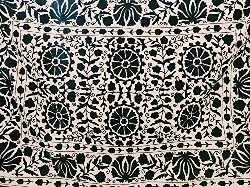 Amazon.co.jp: 伝統的なJaipur Suzani ブラック ウズベキスタン壁掛け