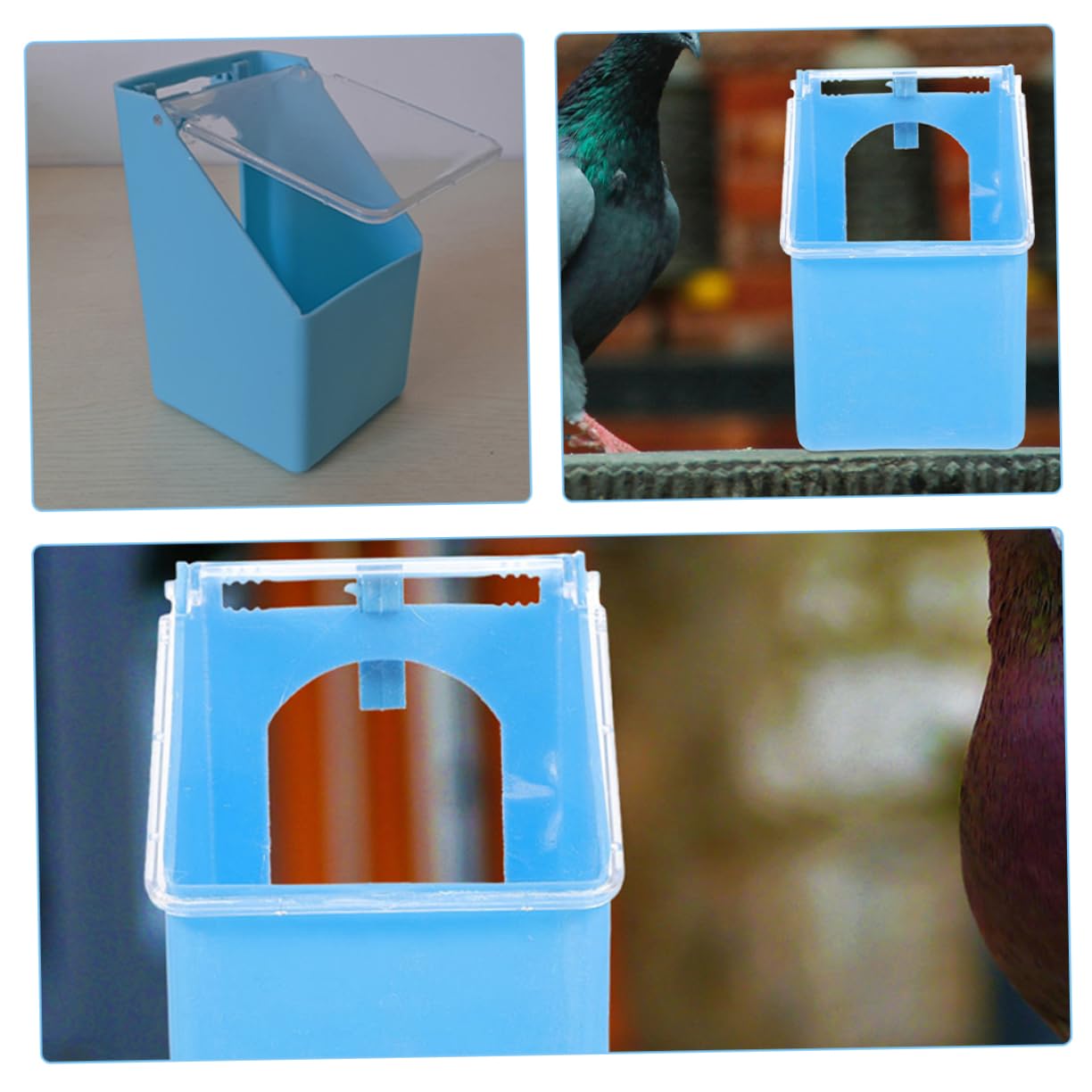 Milisten Lot de 4 mangeoires pour cage à pigeons, mangeoires pour cailles, mangeoires pour oiseaux - Distributeur de nourriture multifonction pour oiseaux
