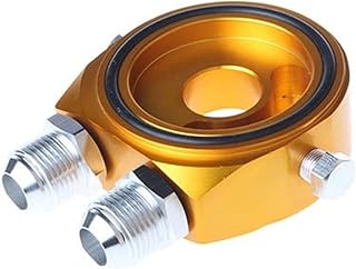 GLBMLMTHZP Aluminio universal 10 FILTRO DE ACEITE DEL COCHE COOLADOR DE PLACA DE PLACA DE PLACA DE ACEITE DEL ACEITE DE RACINCIÓN MODIFICACIÓN DE PIEZAS SENSOR DE TEMPERATURA Enfriador de aceite(Gold)