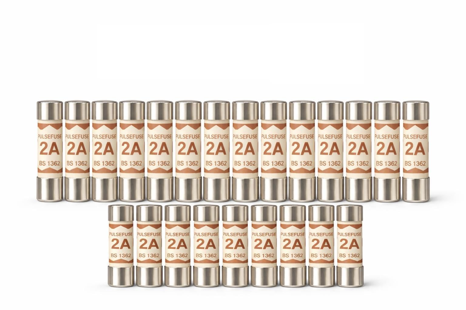 25 x 2A Plug Top Fuses BS1362 | 2 Amp Household Ceramic Cartridge Tube Fuse 240V/250V 6.3x25mm for UK Mains Electrical Appliances — image 1