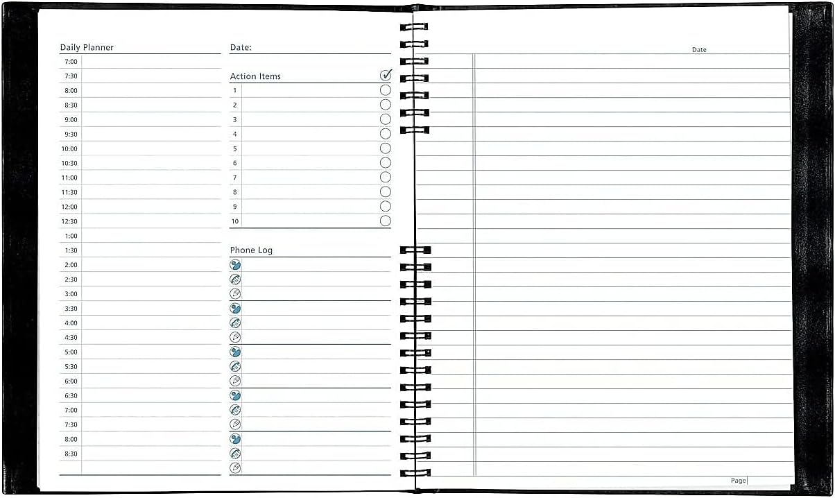 Blueline A29C81 NotePro Undated Daily Planner 9-1/4 x 7-1/4 Black