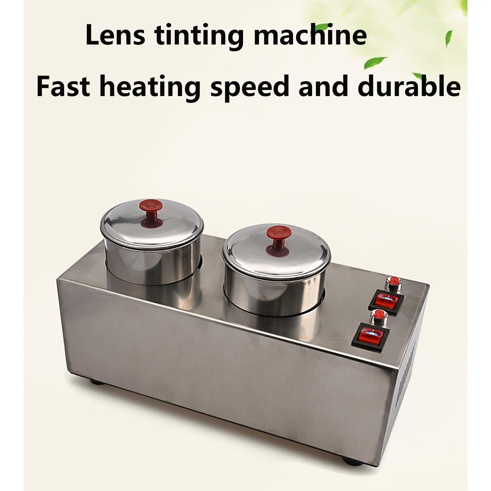 KEhtu Máquina para Teñir Lentes ópticas, Equipo para Tintar Lentes De Gafas con 2 Copas (sin Control De Temperatura), 2 Interruptores Independientes, Rápida Disipación del Calor.