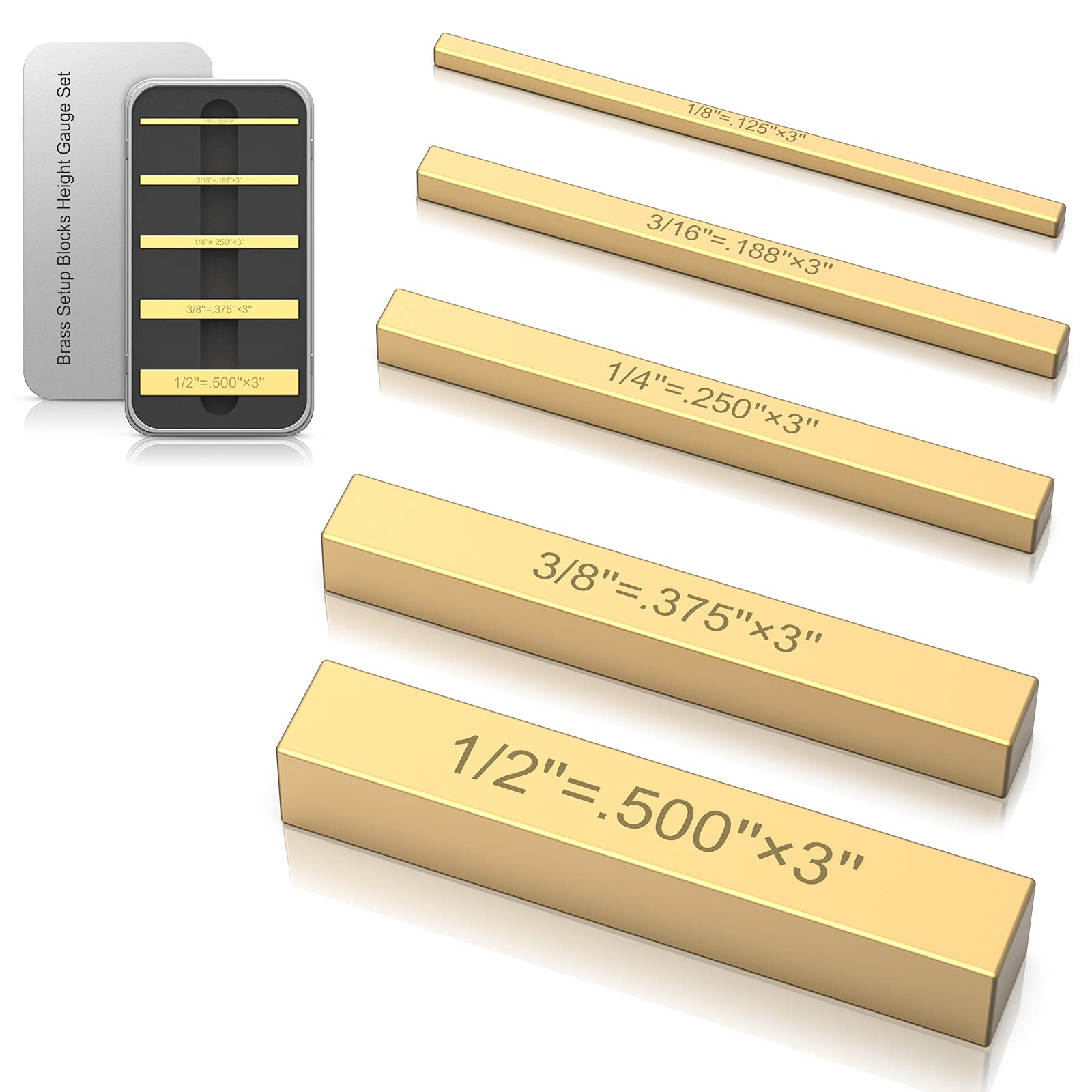 Buy Brass Height Gauges Set, Saw Height Gauge5 Piece Laserengraved