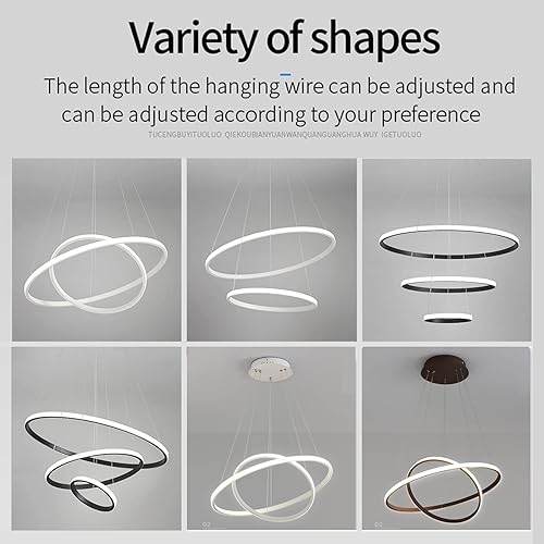 Miniatura 4 de Lámpara de araña moderna con anillo LED para techo redondo, color negro, atenuación de tres colores, puede ser multibrillo regulable para ático