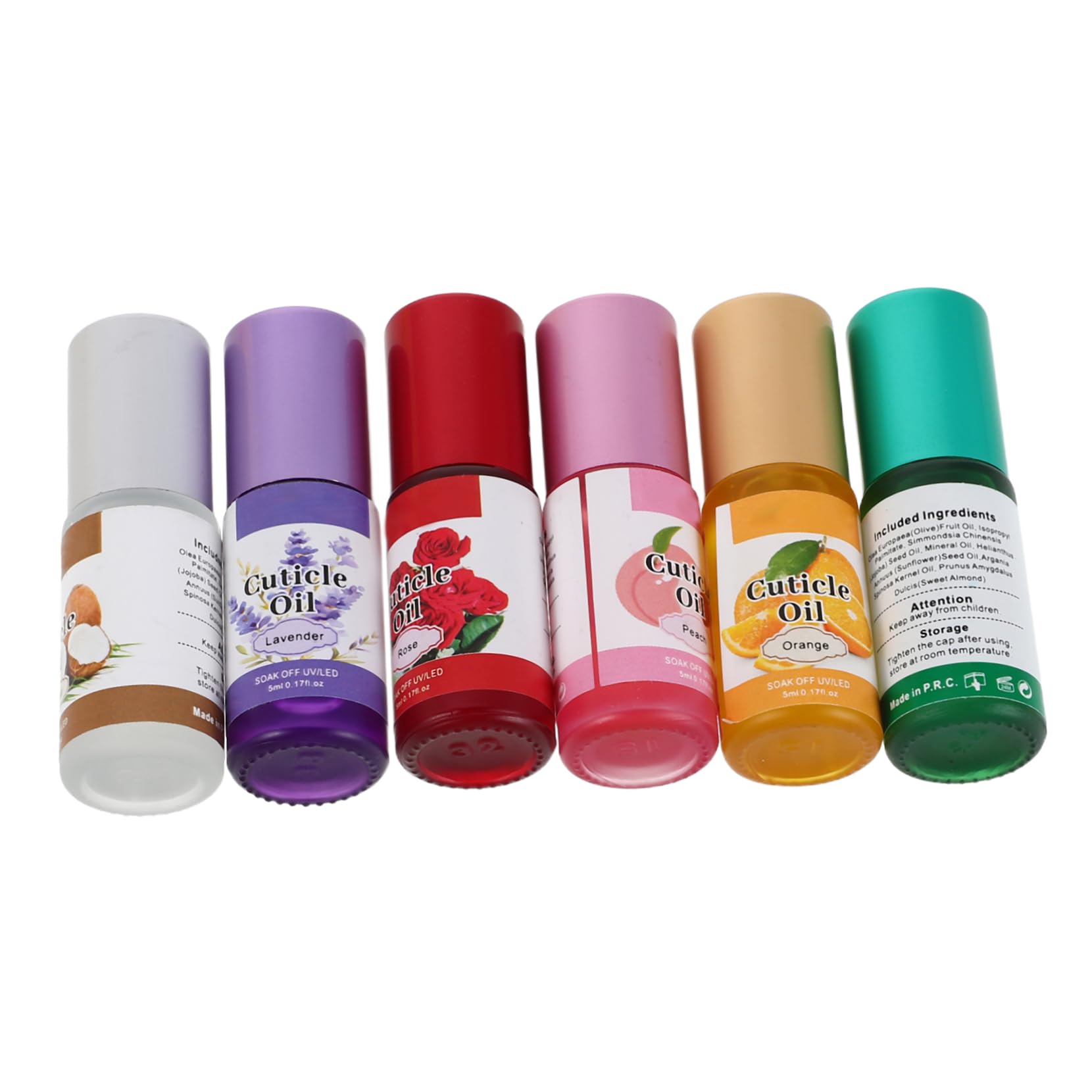 FRCOLOR Aceite Revitalizante para Uñas y Cutículas Hidratante y Reparador Aplicador de Rodillo, 6 Piezas en Envase de Vidrio para Cada Tipo de Epidermis