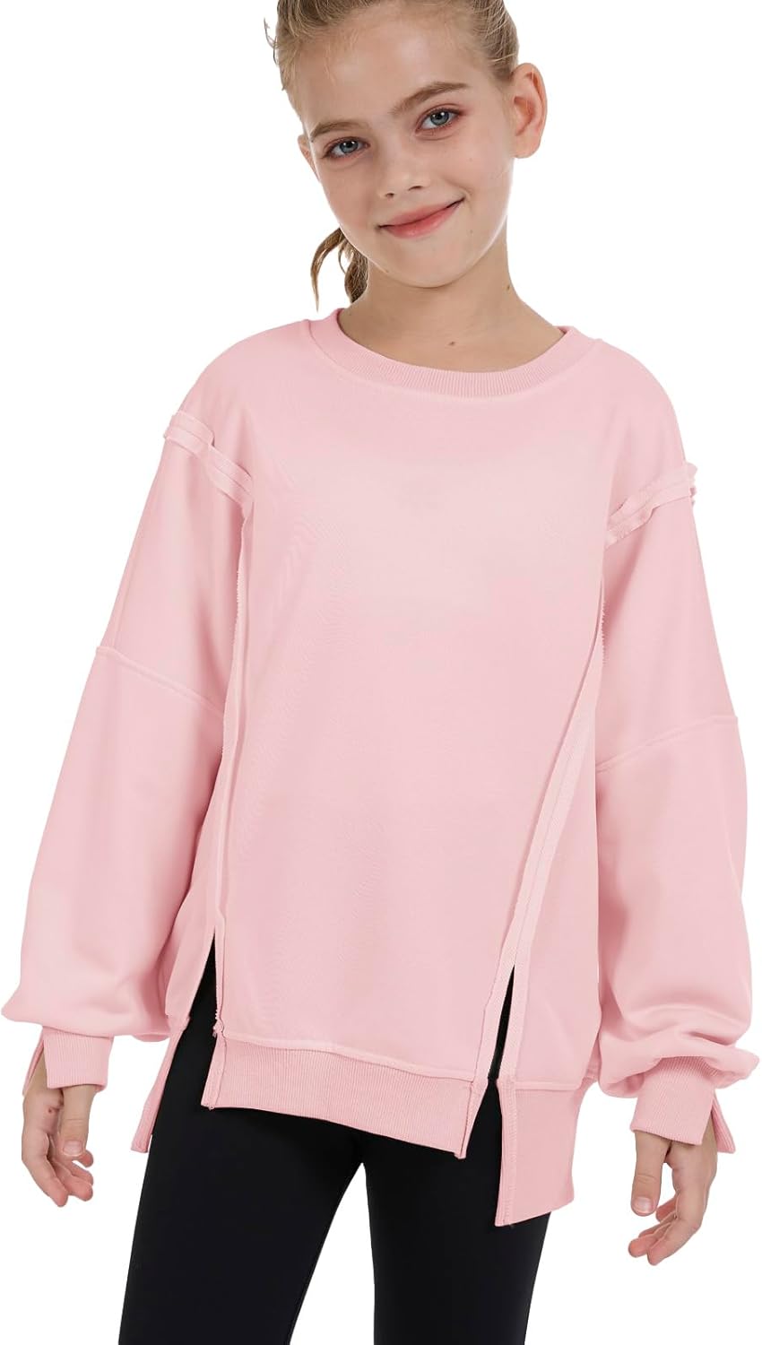 Sweatshirts For Teen Girls Trendy Crewneck Oversized Kids Tops Long Sleeve Cute Fall Clothes - Image 2