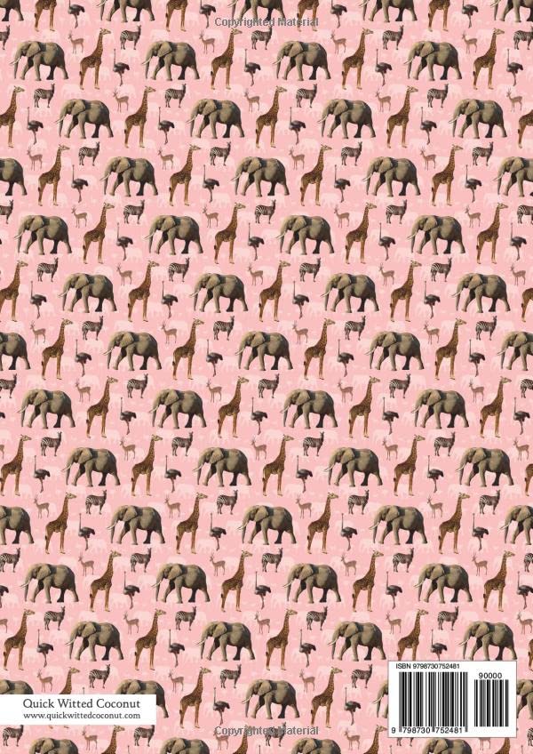 Safari Notebook - Lined Pages - A4 - Premium: (Pink Edition) Fun Animal Notebook 192 lined pages (A4 / 8.27x11.69 inches / 21x29.7cm) - Image 2
