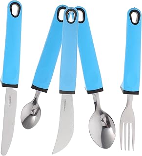 TOYANDONA Edelstahl Besteckset für Senioren Anti rutsch Esshilfe mit Komfortablem Griff Langlebig und Leicht zu Reinigen Adaptive Utensilien für Menschen mit Zitternden Händen und