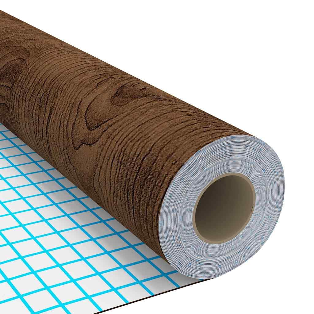 2 pellicole autoadesive per mobili, rovere scuro, 500 x 90 cm, in PVC, effetto legno, per porte, mobili, finestre
