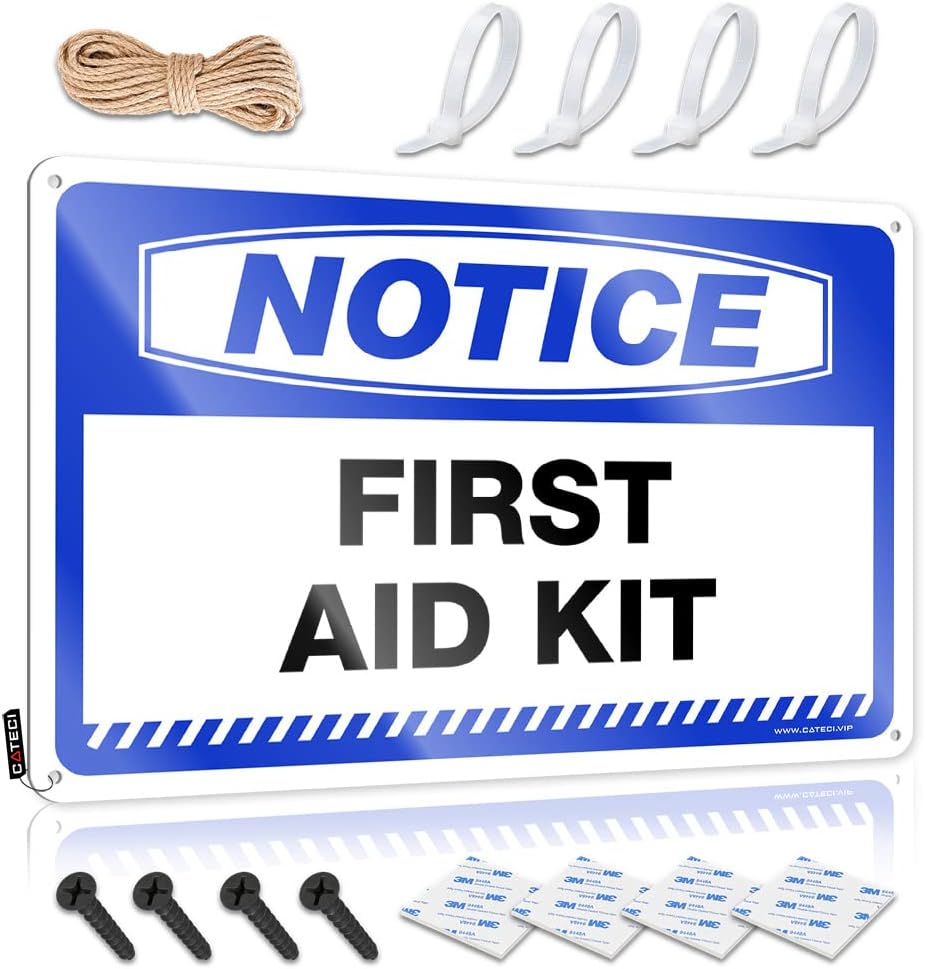 Pool Signs and Decor Outdoor Notice First Aid Kit Tin Sign Stuff for Bedroom Funnymetal Sign (Size : 20X30CM)