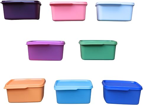 Tupperware Keep Tab Plastic Container Set, 500Ml, Set of 4, Multicolor (You may get any 4 colour)