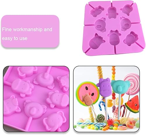 Miniatura 5 de Molde de silicona para tartas y piruletas, molde para hornear piruletas, animales de dibujos animados, molde para piruleta, hornear, pastel,