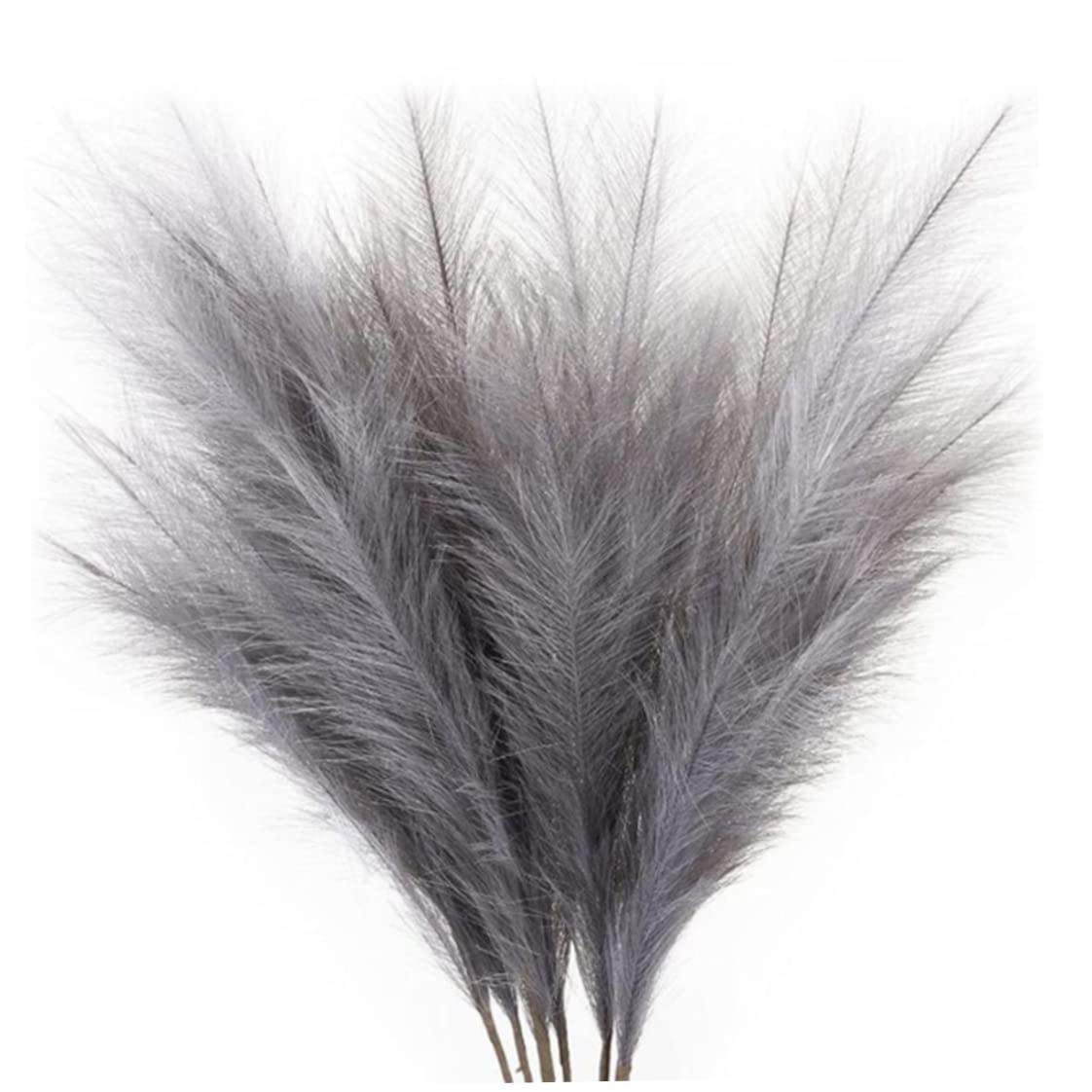 Herbe de pampa artificielle fluffy et volumineuse gris foncé 45 cm