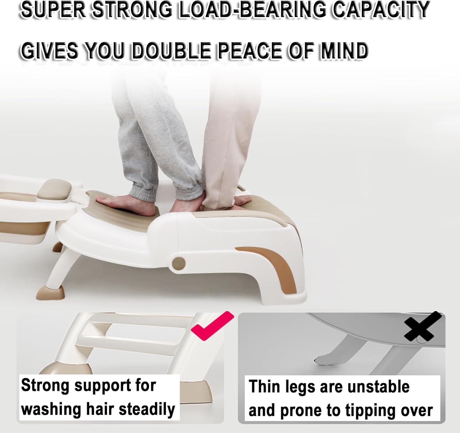 Foldable Shampoo Chair, Super Large Adjustable Bath Seat, with Soft Cushion+Wash Basin+Footstool, Convenient Drainage, for Disabled Or Injured, for Hair Washing at Home