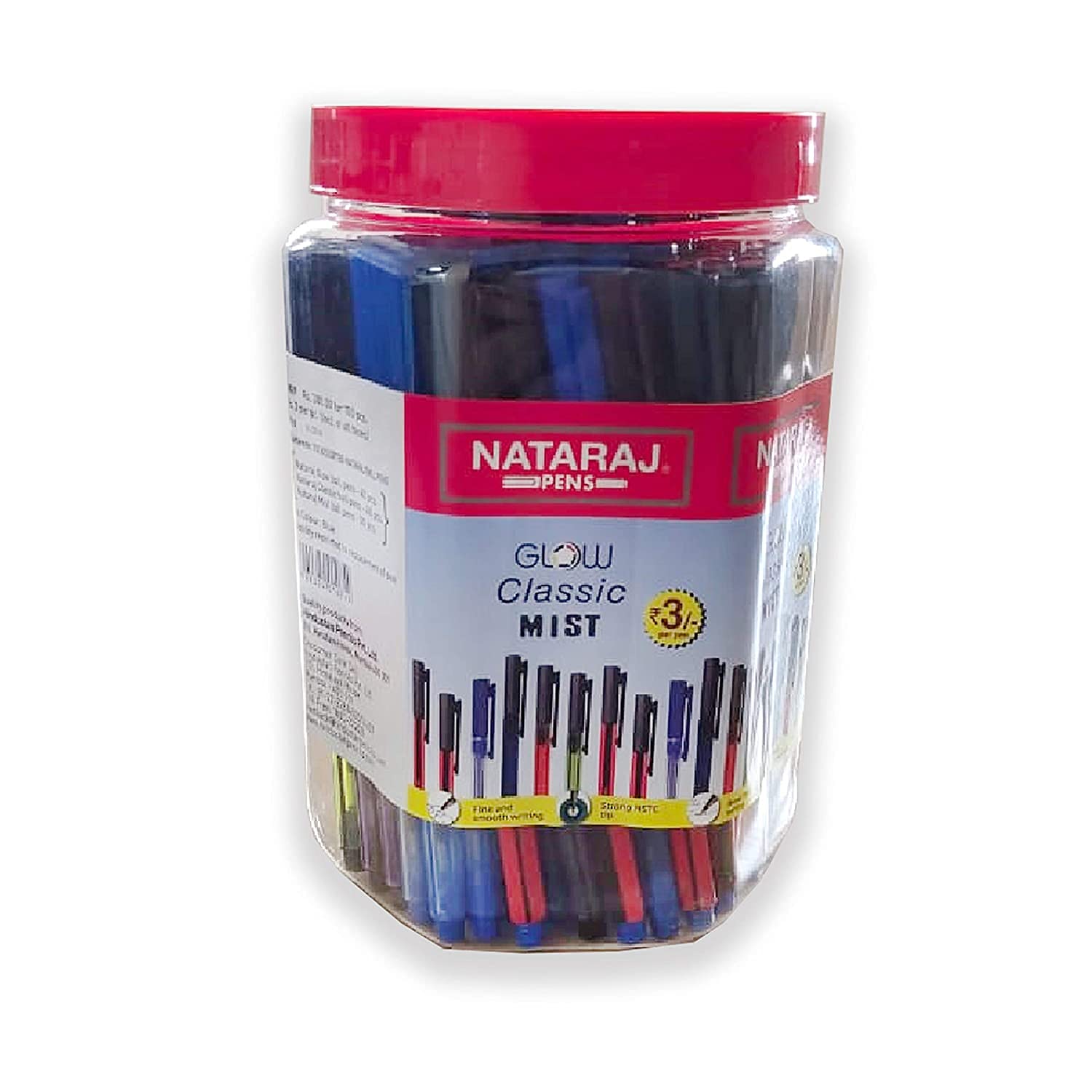 Nataraj Gcm Ball Pen Jar (100 Pc) Glow Classic&Mist Mixed In Jar,Blue-image-35
