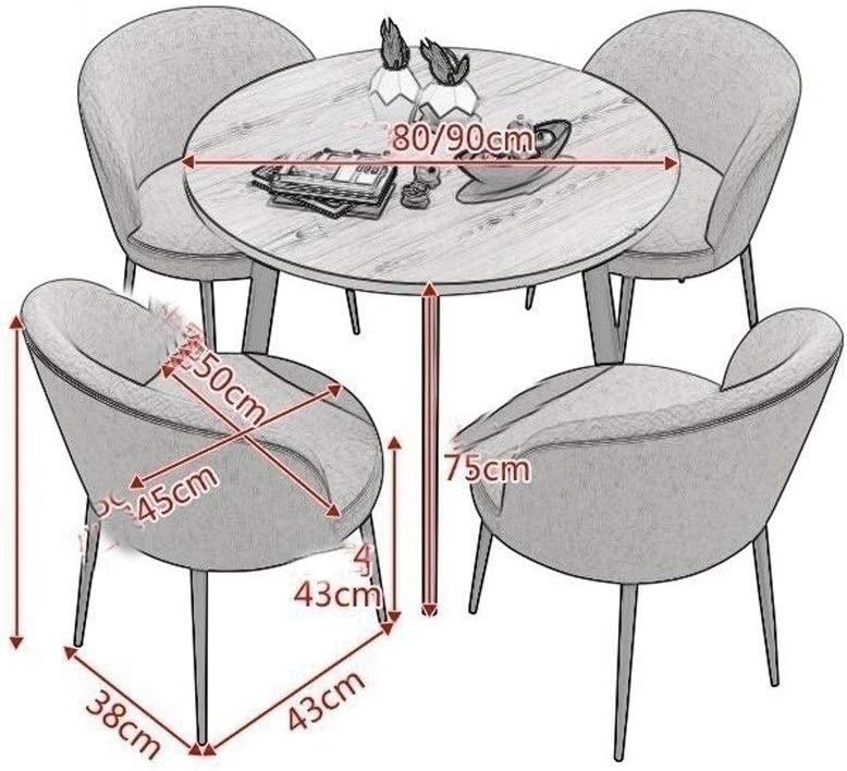 Office Reception Desk Round Table Living Room Table and Chair Combination Home Bedroom Balcony Library Lounge Cafe Lounge Table (Color : B) (A)