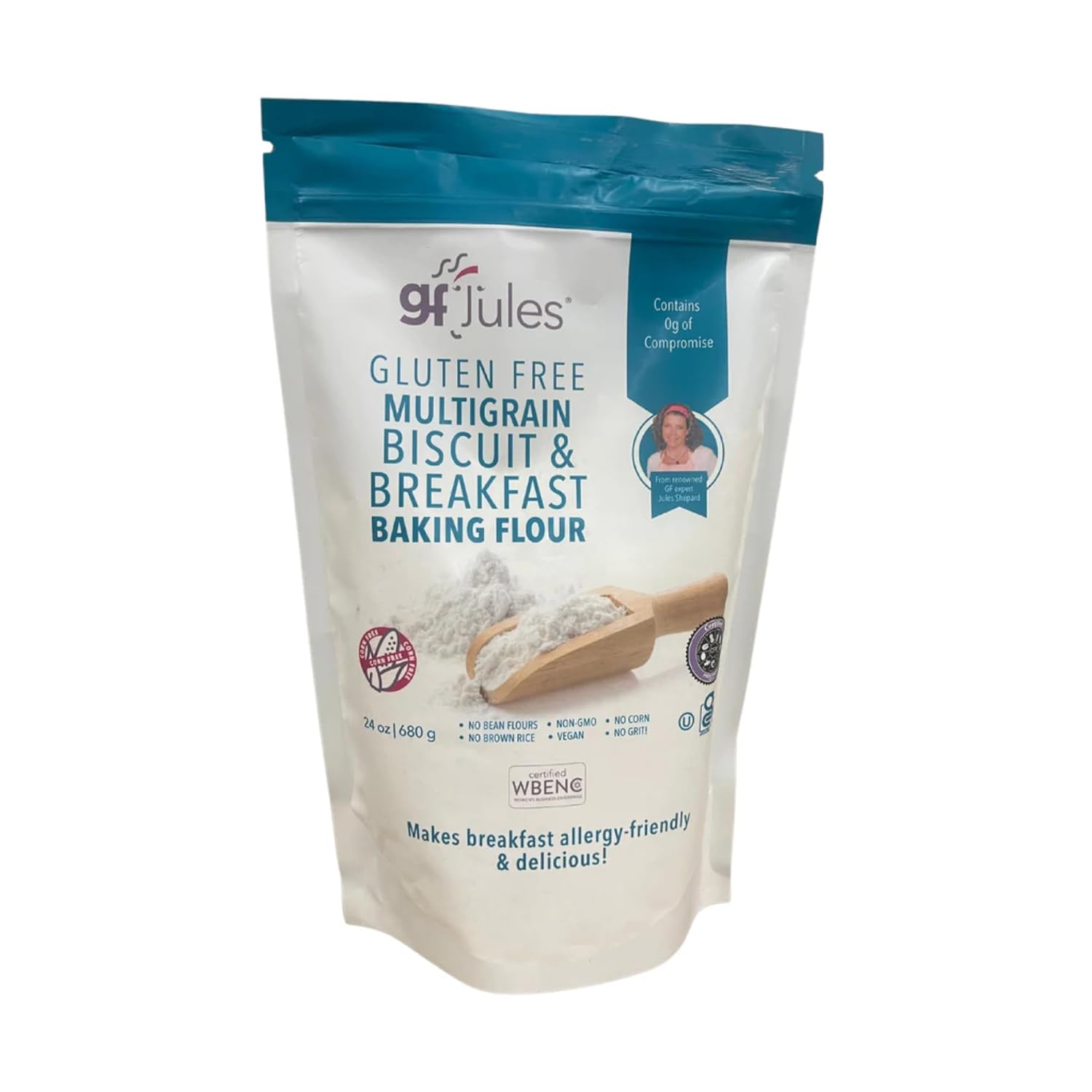 gfJules Certified Gluten Free Multigrain Biscuit & Breakfast Baking Flour | No Grit, Non-GMO, Vegan | Certified Top 9 Allergen-Free & Kosher | Corn-Free | 24 Ounces, Pack of 12