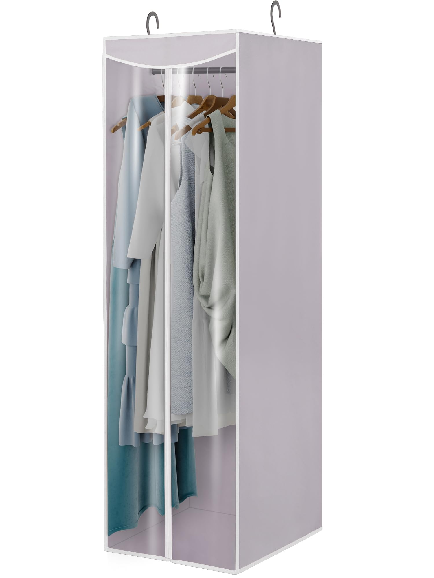 Garment Bags for Hanging Clothes Storage Long Garment Cover with Zippered Clear Window for Closet Wardrobe Clothes Rack