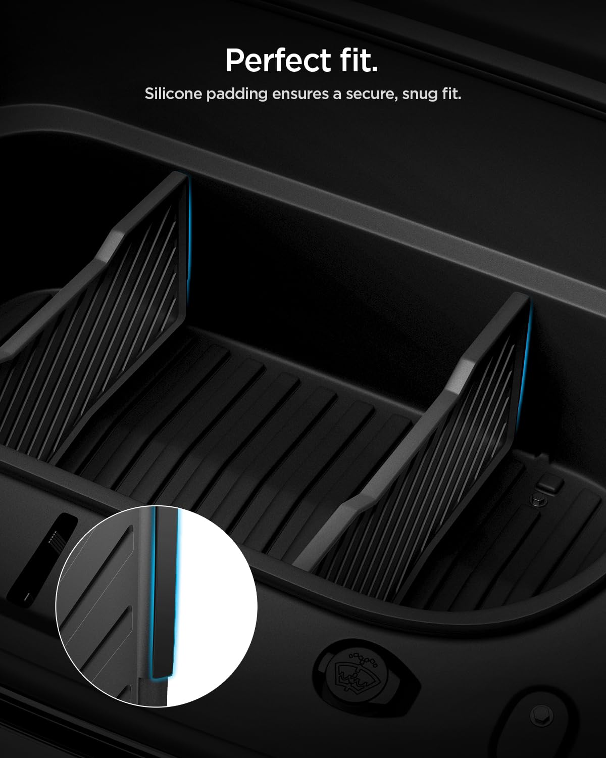 Spigen Organizador de Maletero Delantero [Pack de 2] para Tesla Model Y Juniper (Solo Premium y Performance 2025 2026), Caja Frunk con Divisores Ajustables y Acolchado de Silicona