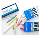 THE UM24 Premium Chalk Bundle - 12 Colored + 12 White Chalk + Chalkboard Eraser - Non-Toxic, Ideal for Kids, Office, Classroom, Home - 1-Pack