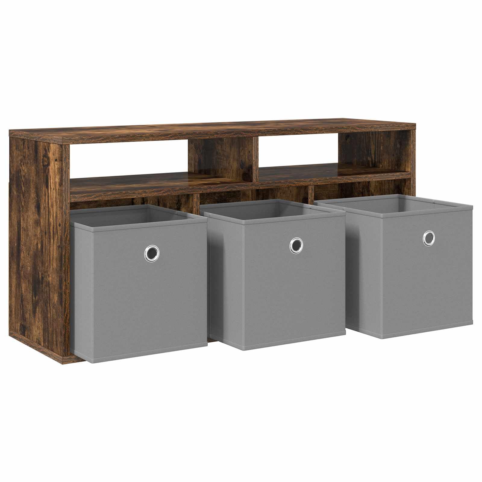Mobile basso con 3 cassetti, rovere affumicato, 87 x 27,5 x 43 cm | Credenza moderna dal look senza tempo per soggiorno e corridoio. Offre un pratico spazio di archiviazione con maniglie