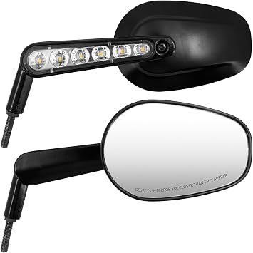 مرايا الرؤية الخلفية لعضلات الدراجات النارية مع إشارات LED تناسب هارلي VROD V-Rod VRSCF Road King Sportster