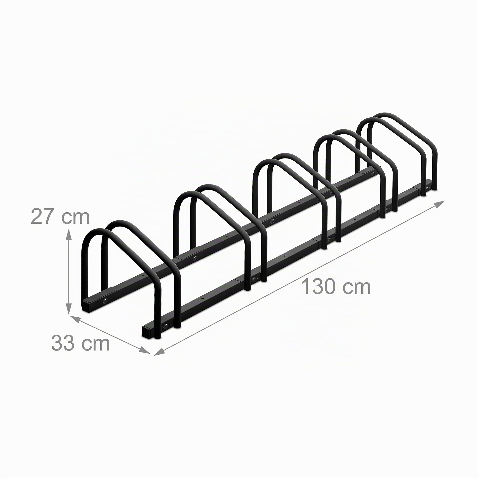 Relaxdays Râtelier pour 5 vélos, Roues de Largeur 60 mm Max., Porte-vélos en métal, Anthracite
