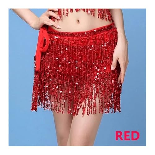 Saias Acessórios para Dança do Ventre Feminino Dança do Ventre Quadril Cachecol Borla Lantejoulas Ci