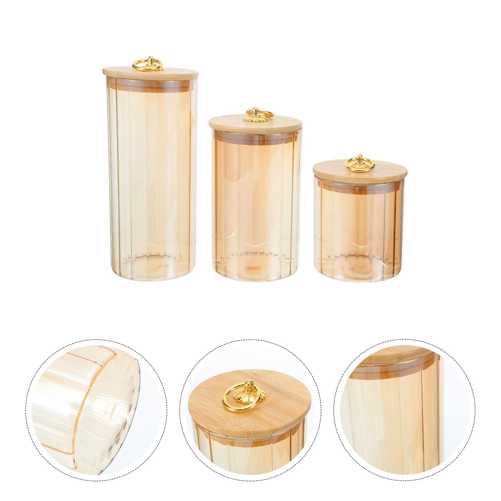 SOLUSTRE Tarros de Cristal Herméticos 3 Piezas 17/25/34 Oz para Despensa | Vidrio Transparente, Estilo Vintage, para Uso Diario en Cocina, Contenido Fácil de Identificar
