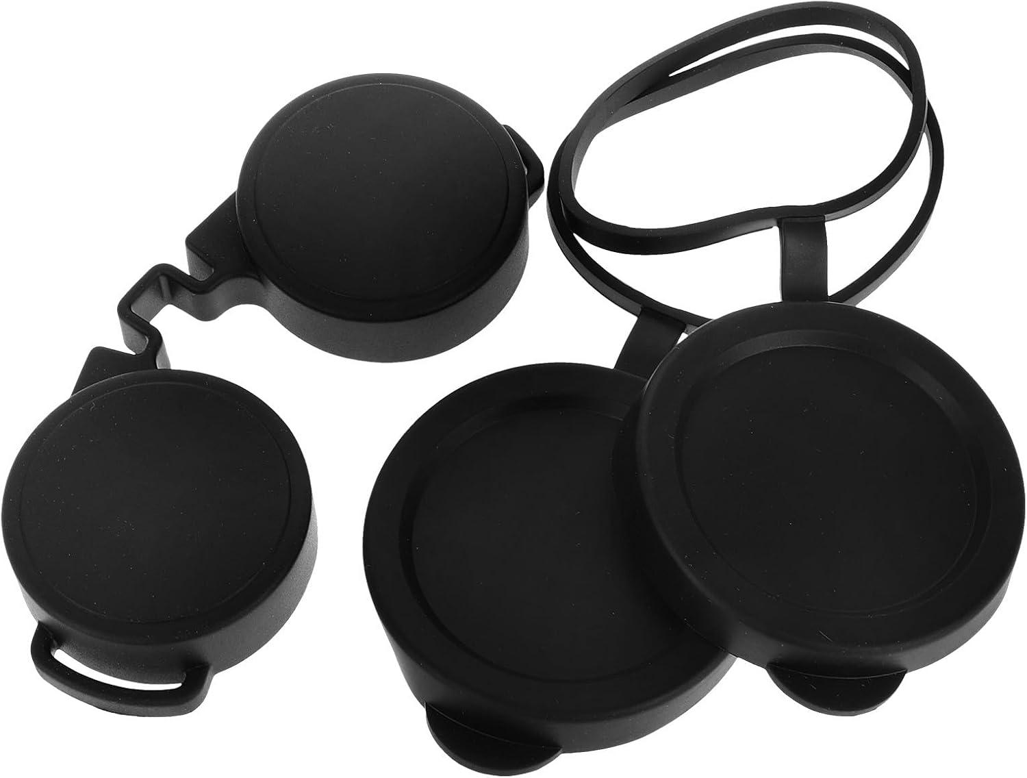 SHOWERORO 3Pcs Rubber Objective Lens Caps and Binocular Eyepiece Covers Set for Bird Watching and Hiking, Universal 50Mm Telescope Lens Protection for Outdoor Use
