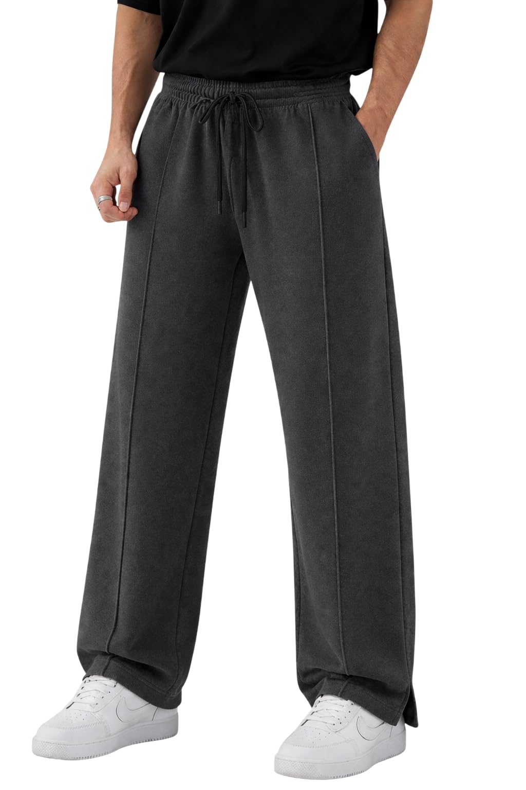 endeavour wear Men’s Baggy Oversized Track Pants | Premium Cotton Rich Fabric | Straight Loose Fit Non-Cuffed | Gym, Streetwear & Casual Comfort Track Pants Lounge Pants-picture-19