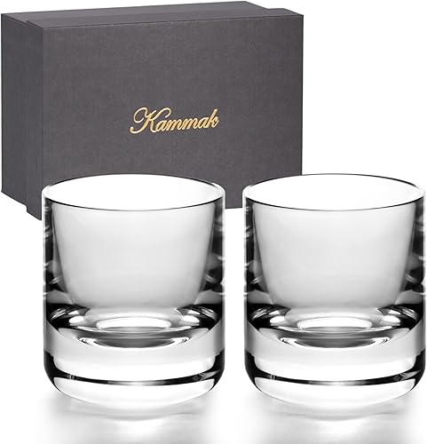 Miniatura 38 de KAMMAK - Juego de 2 vasos de whisky de cristal, vasos sin tallo de 250 ml hechos a mano al soplo, vasos de cóctel de lujo, copa de escocés para