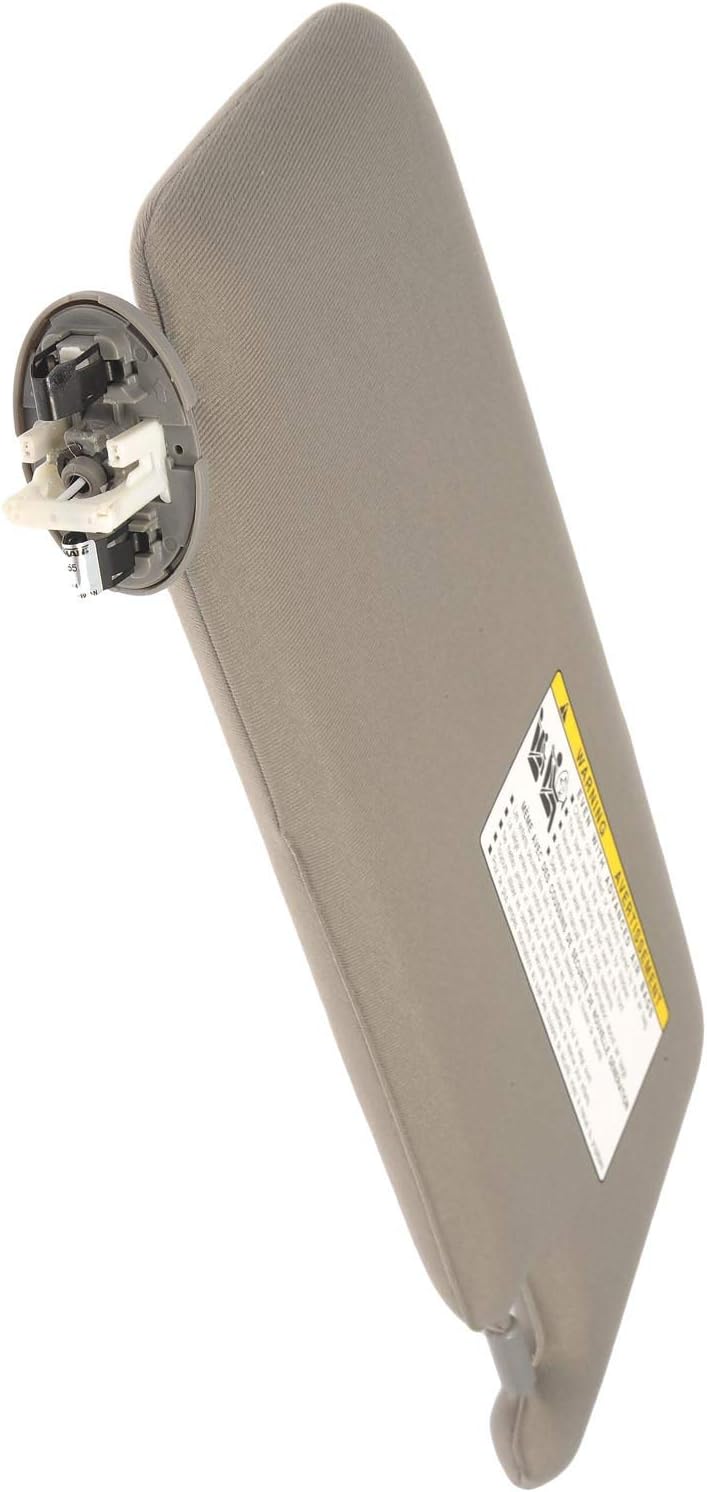 APDTY 144791 Replacement Sun Visor, Gray, Illuminated, Left (Driver-Side)