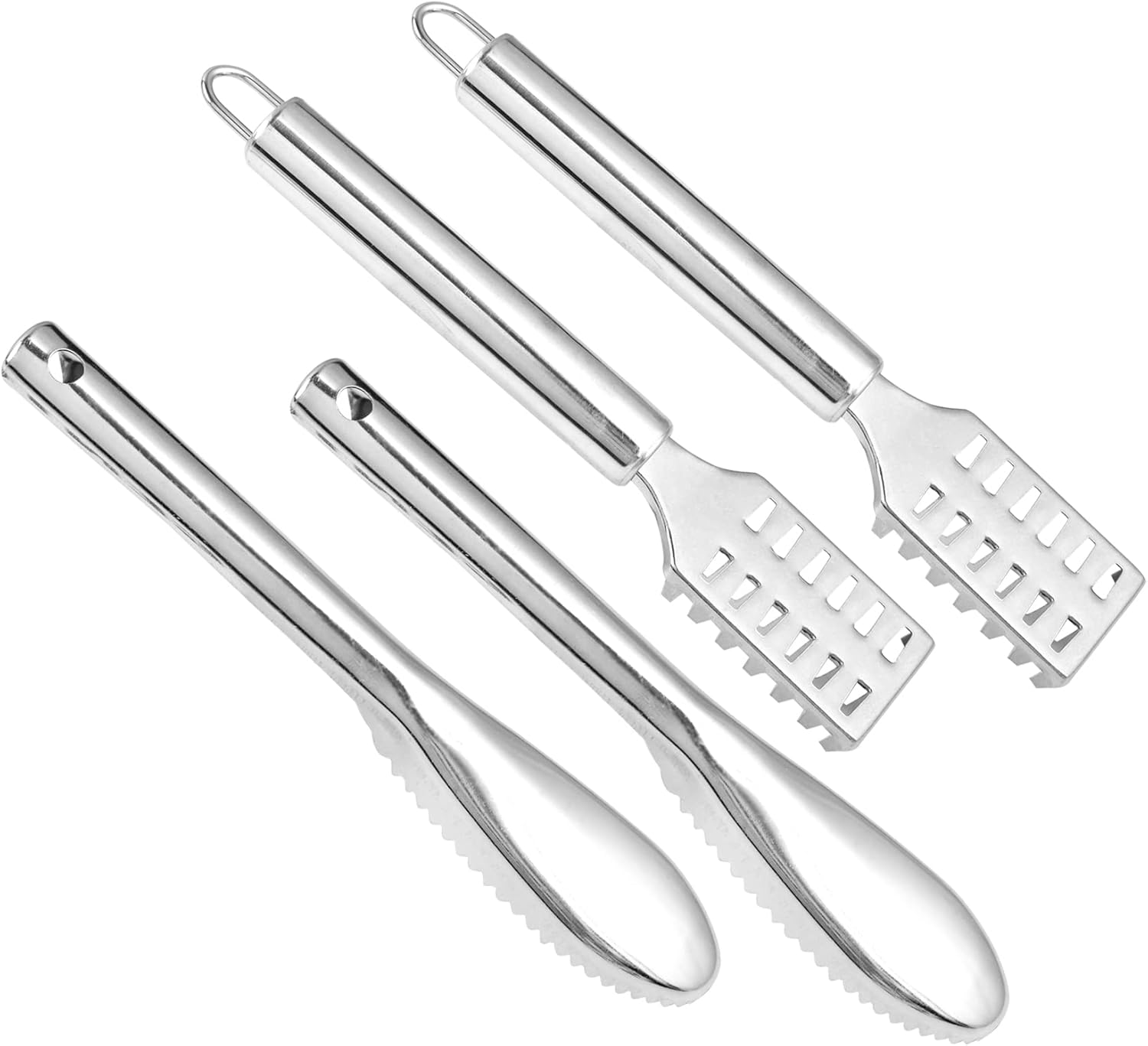 4 Pieces Fish Scaler Remover Fish Scales Brush Stainless