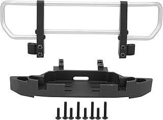 VGEBY RC Bumper, 1/10 RC Crawler Metal Front Bumper & Base Universal Front Bumper Fit for TRX4 / TRX6 1/10 RC Crawler(Sliver) Car Model Accessories Trx4 Blazer Bumper