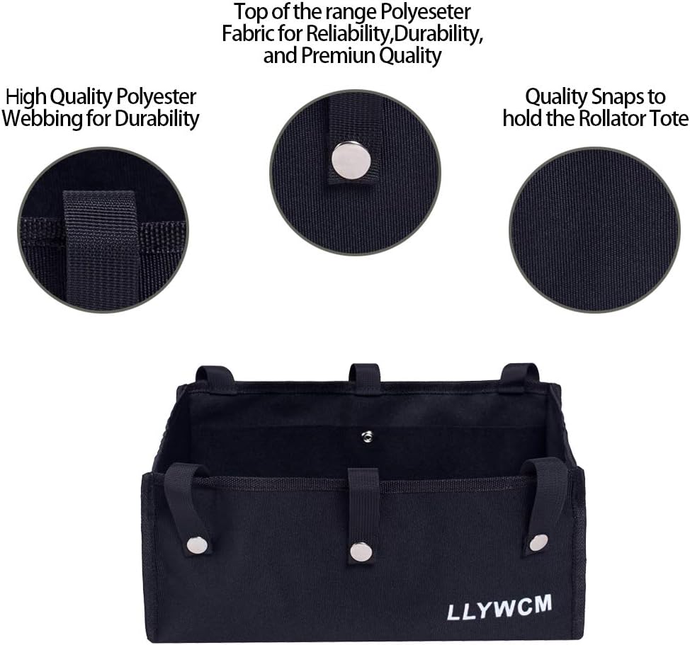 LLYWCM Walker Bag Wheel Rollator Bag Under Seat Rollator Tote Organizer Pouch Storage for Wheel Rollator or Walker : Health & Household