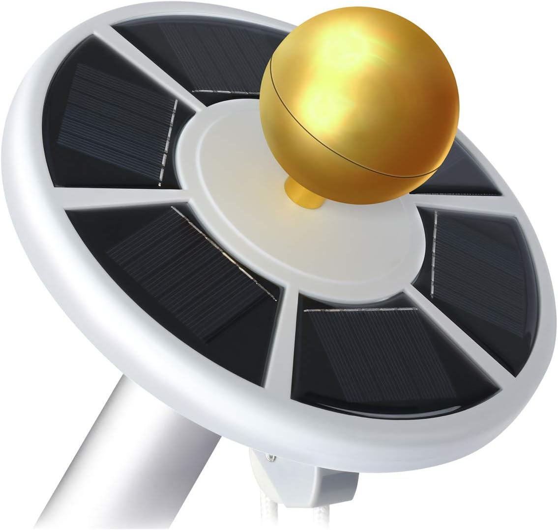WeValor Solar Flag Pole Light, Super Bright and Longest Lasting Led Solar Powered Flagpole Light for Most 15 to 25Ft Flag Poles, Waterproof Flag Lights Fits 0.5" Wide Flag Ornament Spindles (White)