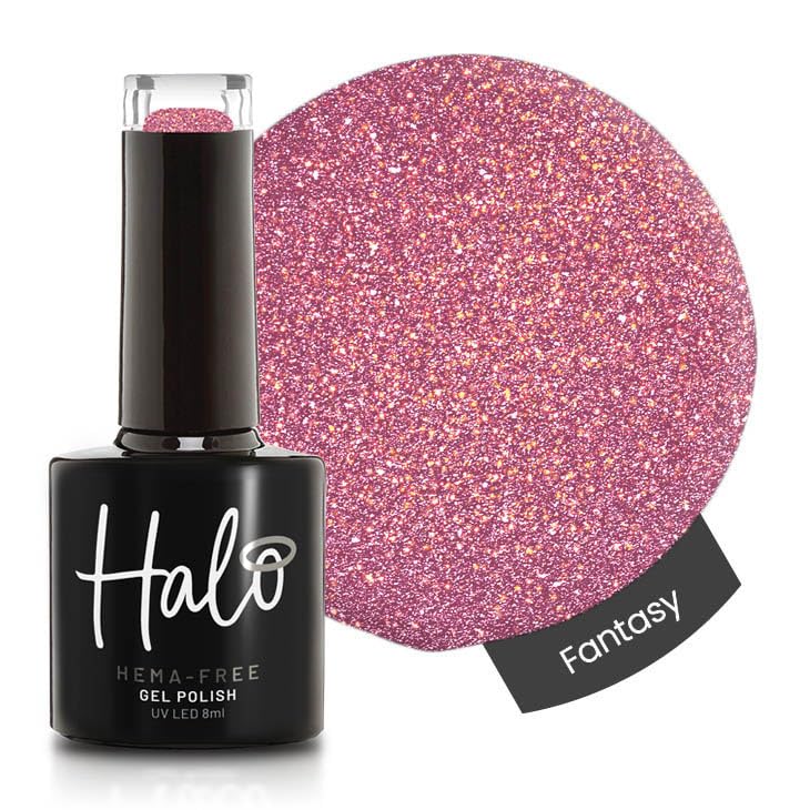 Halo Gel Polish 8ml - Fantasy. UV/LED Gel Nail Polish, Long Lasting & Easy To Apply. Nail Art Colours For Manicure & Pedicure. Gel Polish For Professional & Home Use.