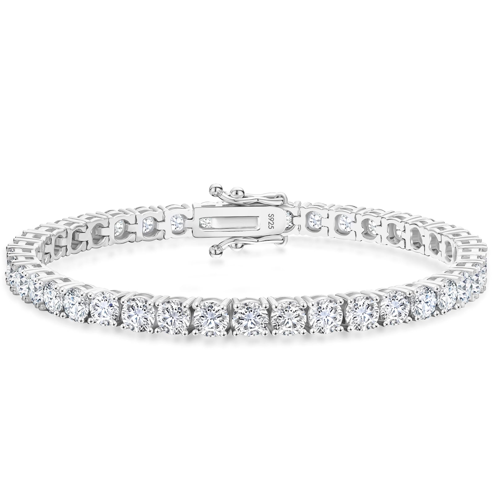 KRKC CO Lab-Grown Moissanite Tennis Bracelet Women Luxury Anniversary Wedding Bridal Gift for Wife 2 2-13 8 ct