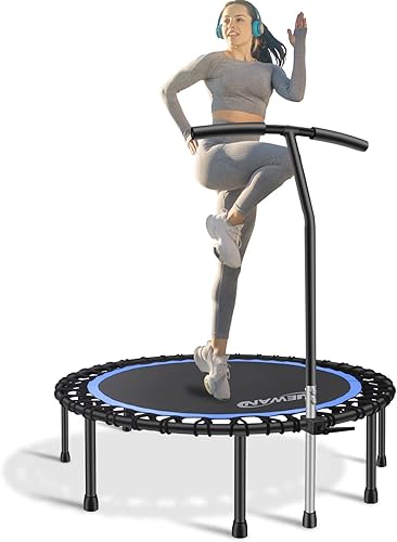 Miniatura 14 de Newan Mini trampolín silencioso de 40 a 48 pulgadas, trampolín de fitness, bungee rebote, entrenamiento cardiovascular, entrenamiento para adultos