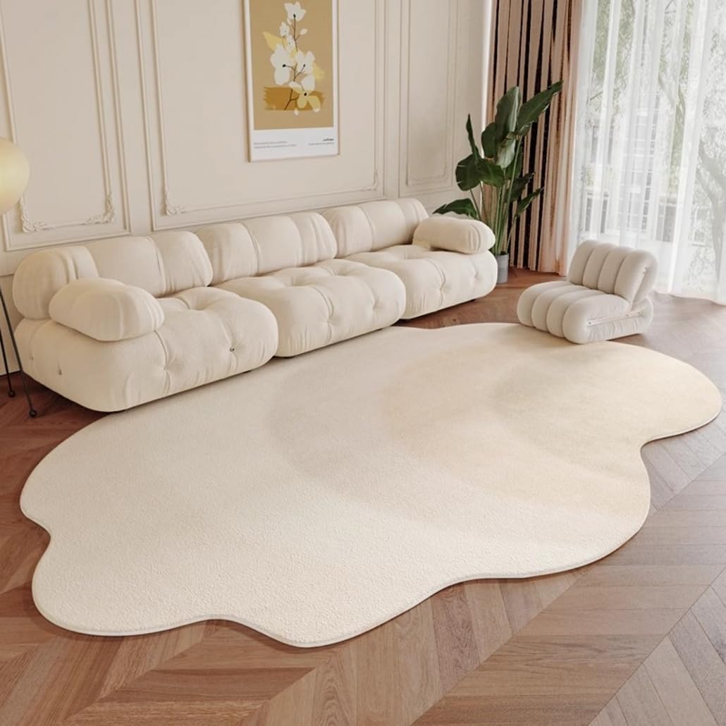 Amazon.com: Boho Minimalist Modern Abstract Shaped Area Rug 4x6 Beige ...