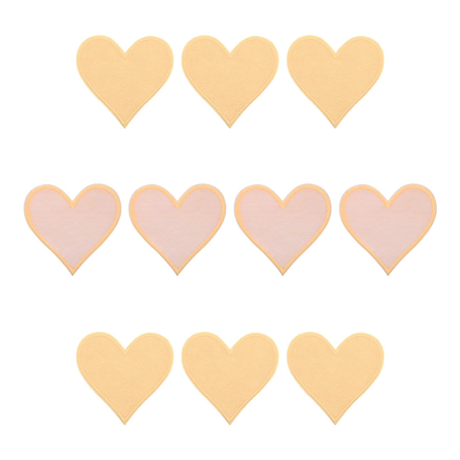 sourcing map Hearts Patches Wheat Iron-On Patch Sew Embroidered Applique 2.8 x 2.68 Inch Hot Melt Adhesive Process for Clothing Repair Backpack Jean Pack of 10